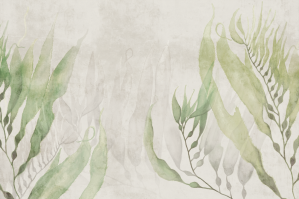 GIN2102AL - Verde | Carta da parati watercolor floreale - Col. 0002